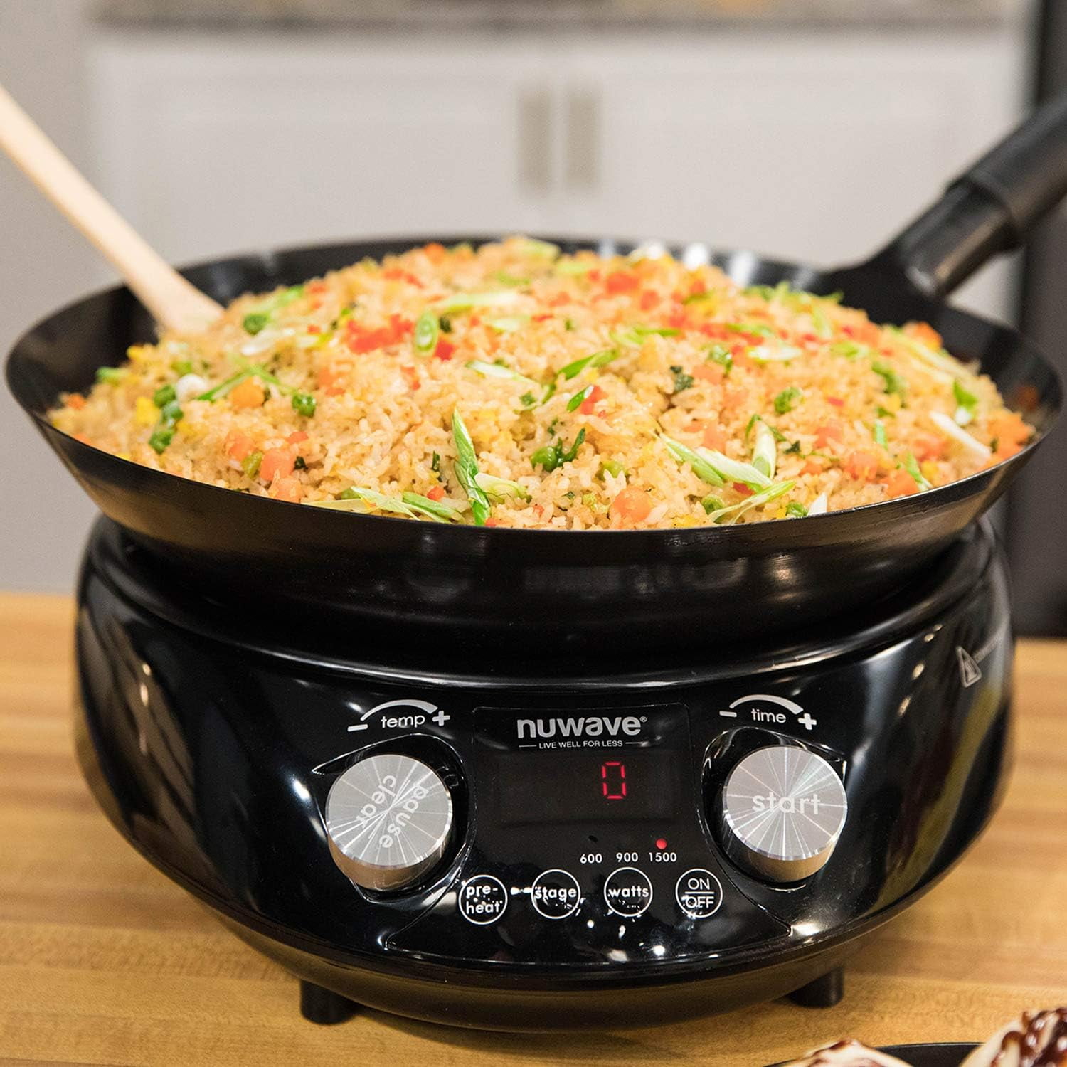 NuWave Induction Cooktop Wok, 3 Wattage 600, 900 & 1500 Induction