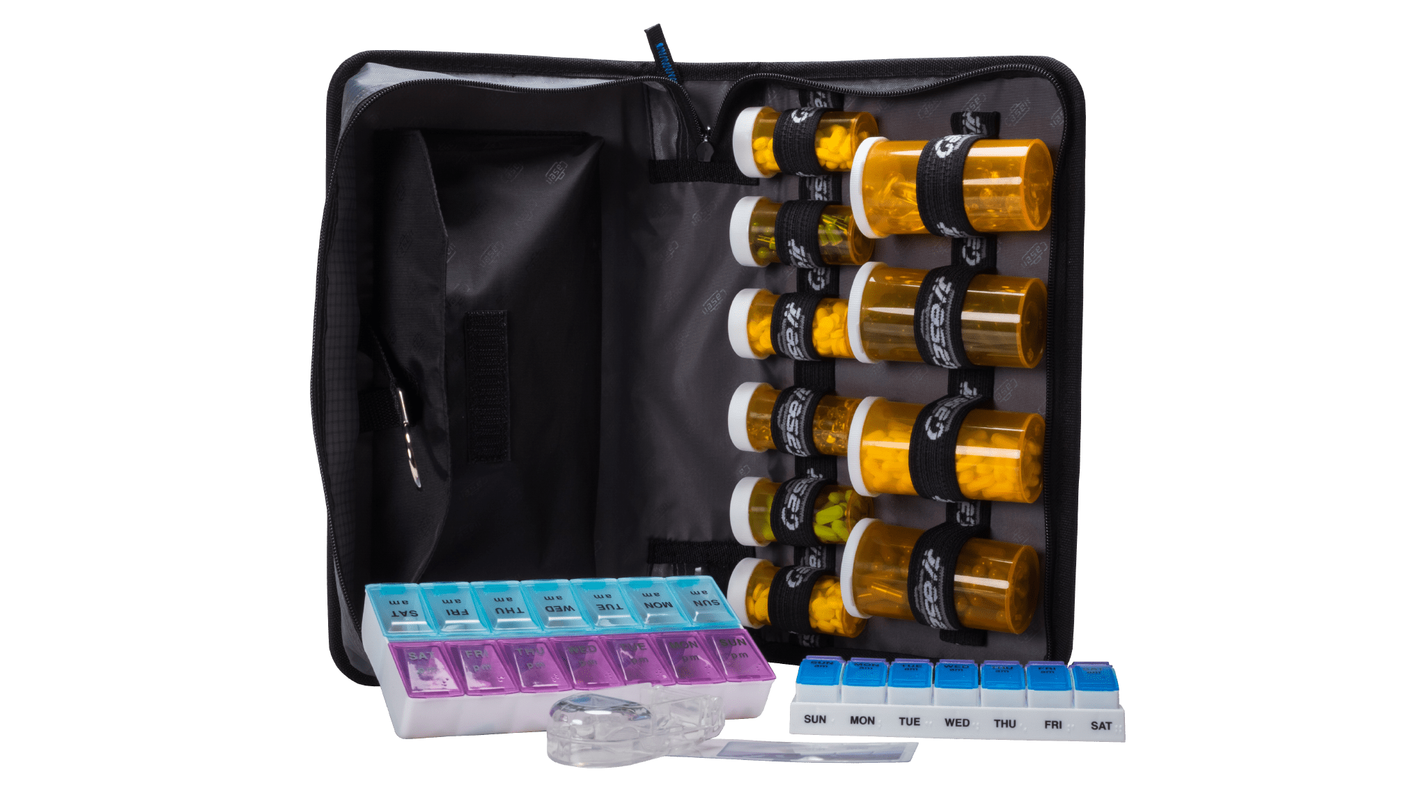 Med Manager Mini Medicine Organizer and Pill Case, Holds (10) Pill Bottles,  Purple, 1 - Harris Teeter