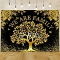 thumbnail image 4 of Family Reunion Backdrop Gold Black We are Family Glitter Family Tree Photography Background Welcome to Our Family Members Gathering Party Decorations Supplies Photo Booth Banner, 4 of 5