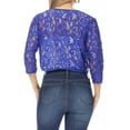 thumbnail image 3 of Women's Casual Lace Bolero Crochet Open Cardigan 3/4 Sleeve Sheer Cover Up Jacket, 3 of 6