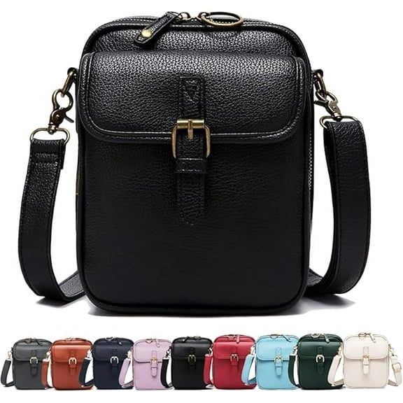 Sculpture Crossbody Leather Bag, Urvashi Crossbody Leather Bag, Anti Theft Shoulder Bags Built In Wallet with Card Slots