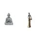thumbnail image 1 of Escultura De Buda Sun Wukong Con Figura De Dama Tribal Africana, Miniatura Coleccionable única Para Patio De Hotel Y Decoración Del Hogar., 1 of 8
