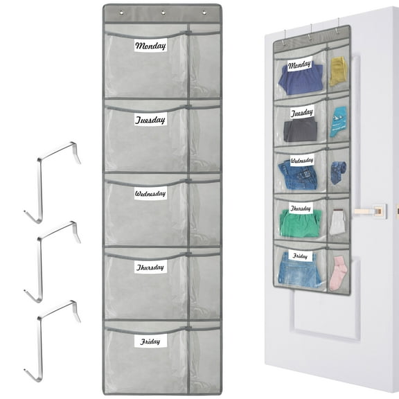 EEEkit Over the Door Organizer, Weekly Clothes Organizer, Hanging Storage Rack for Closet