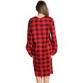 thumbnail image 3 of Just Love Women's Elegant Long Sleeve Nightgown: Comfortable Sleepwear for a Relaxing Night's Rest (Red - Buffalo Plaid, 4X), 3 of 3