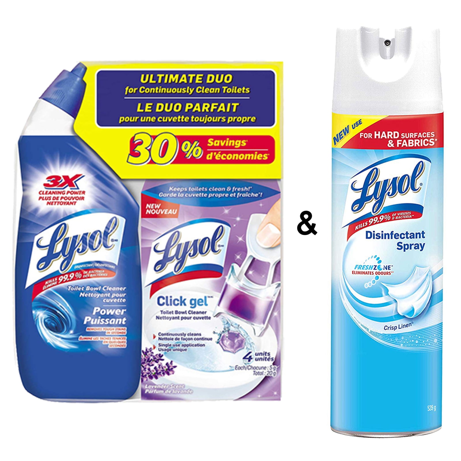 Lysol Toilet Bowl Cleaner and Click Gel Ultimate Duo Value Pack 2Count