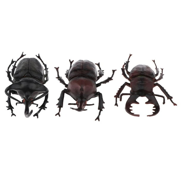 3pcs Mini Juguetes Animales Modelo de Simulación CUTICAT Coleccionable Juguetes de estatuillas de insectos