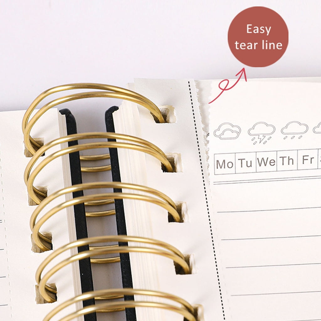 Sinyiin PU Leather Paper Notebook 300 Pages Wide Lined Twin Coil Binding Writing Journal