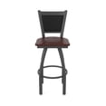 thumbnail image 5 of 870 Hadleigh 36" Swivel Bar Stool with Pewter Finish and Dark Cherry Oak Seat and Black Vinyl Back, 5 of 5
