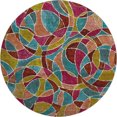 thumbnail image 2 of Addison Rugs Mayfield Premium Machine Washable Transitional Geometric Merlot Round Rug, 8' x 8', 2 of 6