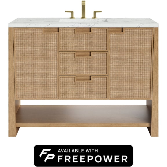 James Martin Vanities D225-V48-SSO-FENC Solene 48" Free Standing Single Basin Oak Wood