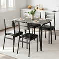 thumbnail image 2 of Juego de Mesa de Comedor de 5 Piezas para 4, Mesa de Cocina Cuadrada con 4 Sillas Tapizadas, Juego de Comedor Compacto para Espacios Pequeños, Desayunador, 2 of 8