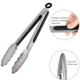 thumbnail image 3 of Juego de 2 pinzas de cocina de acero inoxidable de 9" y 12", pinzas para alimentos de metal con cierre y mangos antideslizantes, 3 of 5