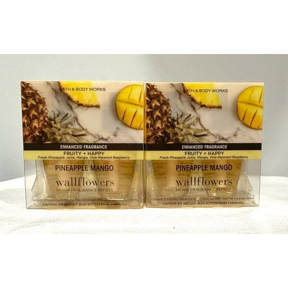 Bath & Body Works Pineapple Mango Wallflowers Home Fragrance Refills, 0.8 fl oz each - 4 Refills