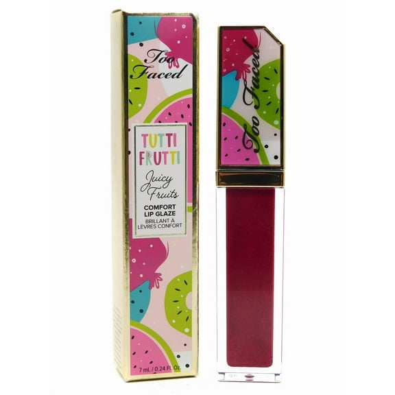 Too Faced TUTTI FRUITTI Juicy Fruits Comfort Lip Glaze, Ruby Ripe  .24 fl oz