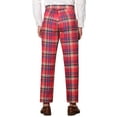 thumbnail image 3 of INSPIRE CHIC Work Pants for Men Plaid Business Formal Prom Checked Trousers 30 Red, 3 of 7