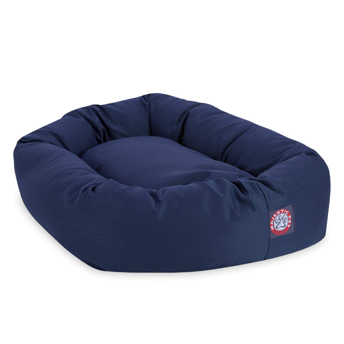 Majestic Pet Poly/Cotton Bagel Pet Bed for Dogs, Calming Dog Bed Washable, Small, Blue
