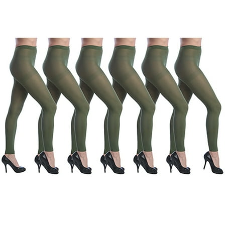 Capri Length Footless Tight - Isadora Women's 6 Pack Opaque Footless Tights Set
