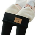 thumbnail image 1 of Gibobby Leggings gluteos deportivo Mujeres -Sign Warm Winter Tight Velvet Pantalones Pantalones Leggings（Negro， XXXL), 1 of 5
