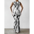 thumbnail image 3 of Women's Sleeveless Floral Print Maxi Dress,Bodycon with V-Neck, backless dress Casual Wear Spaghetti Strap Womenswear dress, 3 of 7