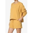 thumbnail image 3 of TheMogan Women's S~3X Cotton Terry Long Sleeve Oversized Top & Drawstring Shorts SET, 3 of 7