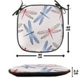 thumbnail image 4 of Dragonfly Chair Seating Cushion Set of 4, Dragonfly Forms High Detailed Ornate Irregular Macro Retro Simplistic Print, Seat Pads for Office with Anti-slip Backing, 16"x16", Pink Blue, by Ambesonne, 4 of 7