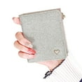 thumbnail image 1 of Cartera plegable con hebilla y cremallera para estudiantes, pequeña y sencilla, color gris, 1 of 5