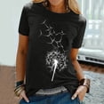 thumbnail image 2 of Gibobby Playera Manga Corta para Mujer Camisetas mujerModa túnica con cuello redondoTops holgados(Negro,XL), 2 of 5
