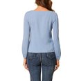 thumbnail image 3 of NOMADIC NOOK Women's 2 Packs Pleated Front Casual Long Sleeve Square Neck Blouse, 3 of 6