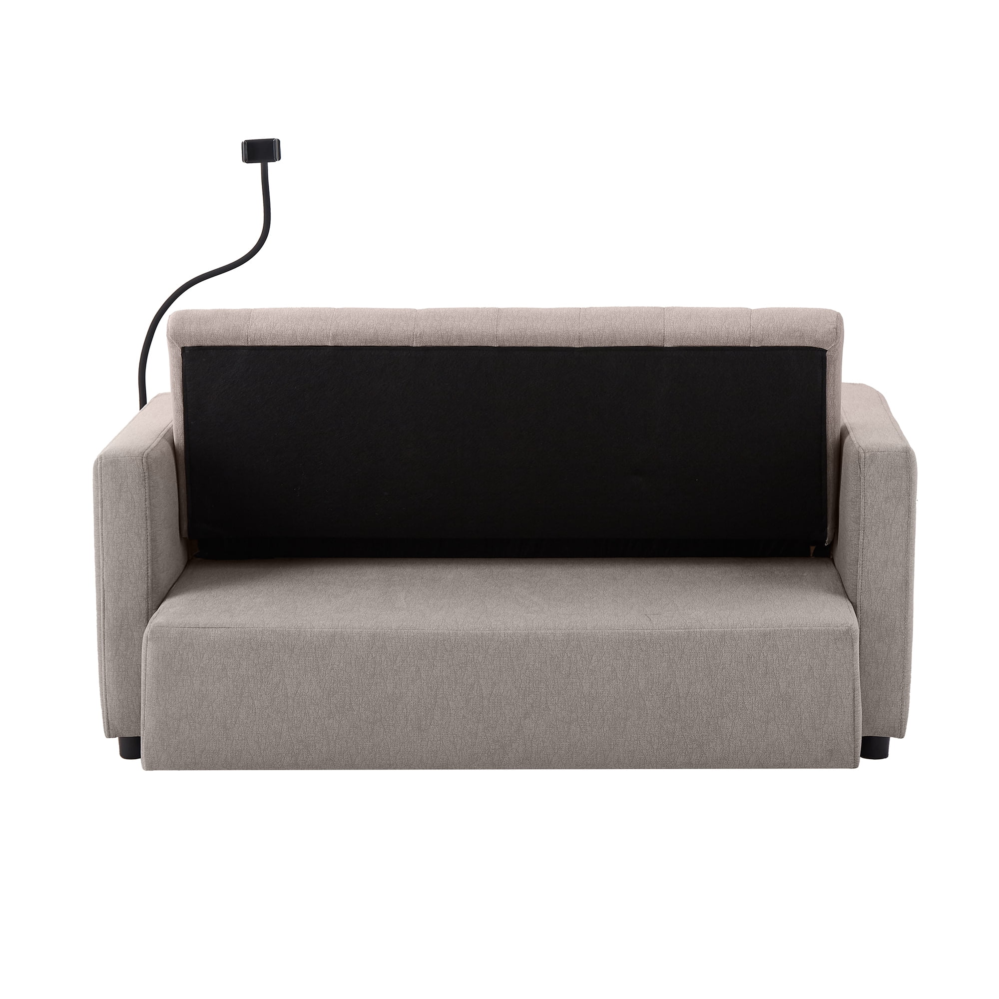EUROCO 1100LBS Queen Pull Out Sofa Bed, 55.9" Convertible Sleeper Loveseat with 3 USB Ports, 2 Side Pockets,2 Cup Holders and 360°Swivel Phone Holder,Modern Loveseat Sofa for Living Room