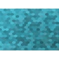 thumbnail image 1 of Ahgly Company Machine Washable Indoor Rectangle Transitional Bright Turquoise Blue Area Rugs, 4' x 6', 1 of 7
