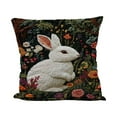 thumbnail image 1 of Easter Bunny Egg Print Pillowcase with Embroidery, Polyester Holiday Pillow Cover, 1 of 6
