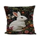 thumbnail image 1 of Fundas de cojín con diseño de conejito de Pascua para decorar sillas de exterior, patio o terraza. Funda de cojín tejida con bordado floral de conejo para sofá o sillón. Funda de cojín de tela de alg, 1 of 5