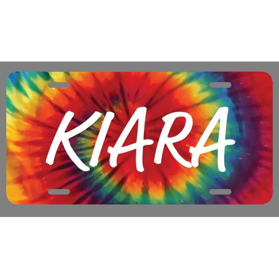 Kiara Name Tie Dye Style License Plate Tag Vanity Novelty Metal | UV Printed Metal | 6-Inches By 12-Inches | Car Truck RV Trailer Wall Shop Man Cave | NP1445