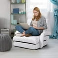 thumbnail image 2 of Unbranded Indoor Chaise Lounge Sofa, Folding Lazy Sofa Floor Chair with 6-Position Adjustable Backrest Lumbar Pillow, Folding Padded Lounger Bed with Armrests, Assembly-Free (White), 2 of 9