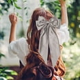 thumbnail image 3 of LShunze Hair Bows for Women, Big Bow Hair Clips for Girls, Silky Satin Hair Bows Clips Oversized Long Tail, Large Hair Barrettes Cute Aesthetic Hair Accessories, Metal Bow Hair Clips, 3 of 8