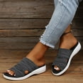 thumbnail image 6 of jsaierl Sandals for Women Mesh Soft Sole Slides Cutout Platform Wedge Sandal Comfortable Open Toe Casual Sandal, 6 of 9