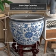 thumbnail image 4 of Red Lantern Large 22" Blue & White Floral Porcelain Fishbowl Planter, 4 of 6