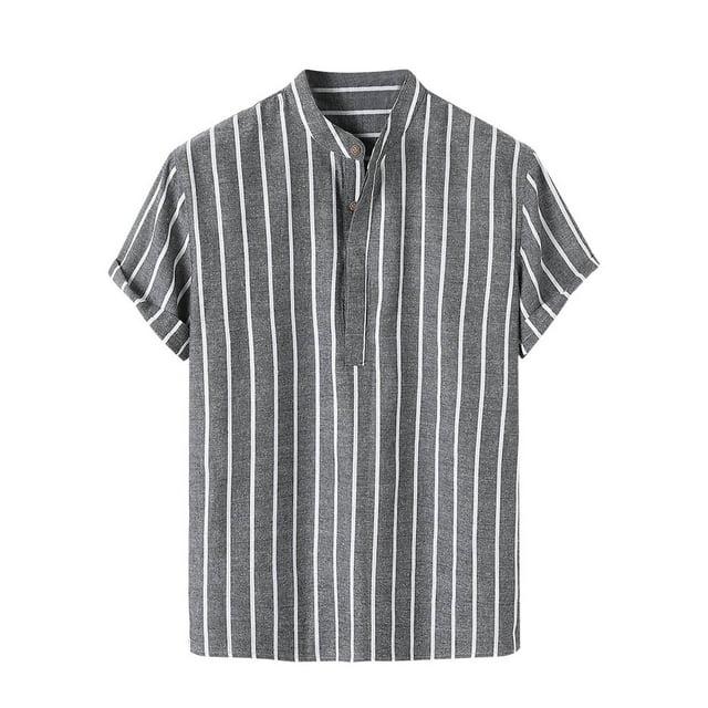 Eres Más Que una Camisa de Puntuación de Prueba, Impresión de Rayas de Botón Casual de los Hombres, Camisa de Blusa de Manga Corta