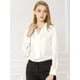 thumbnail image 3 of Camisa de Trabajo Unique Bargains Manga Larga Blusa Elegante Cuello V Mujer Blanco M, 3 of 6