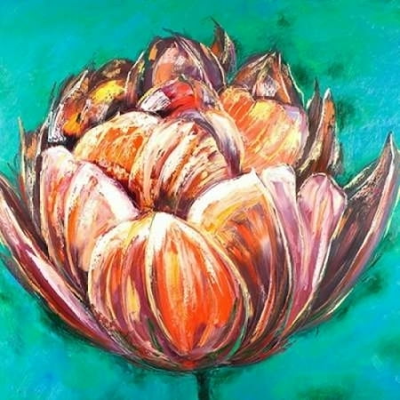 Abstract Double Tulips Flower Poster Print by Atelier B Art Studio