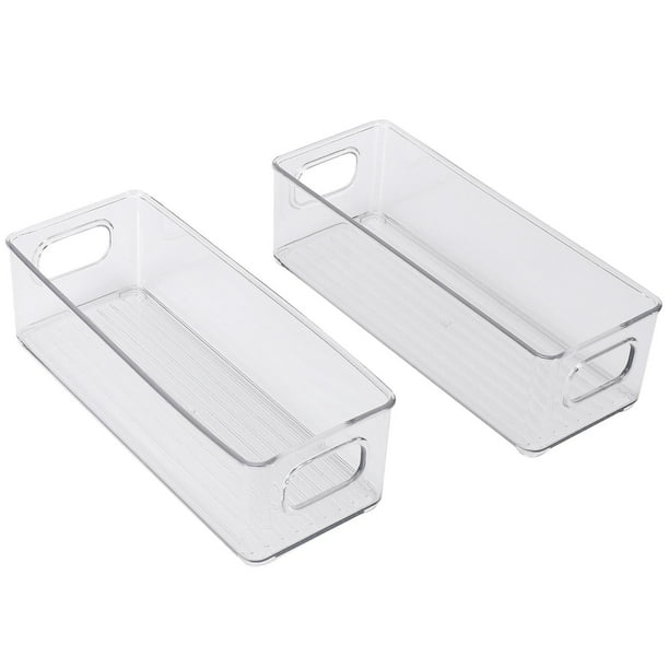 Contenedores organizadores para refrigerador JINMJMXG 2 piezas plástico transparente apilable