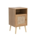 thumbnail image 6 of Xilingol Rattan Nightstand with Charging Station USB Ports & Power Outlets, Boho Wooden Bedside Table End Table for Living Room and Bedroom, 6 of 7