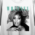 thumbnail image 2 of Whitney Houston Classic Photo Print Crew Neck Short Sleeve Women's White Crop T-shirt-Medium, 2 of 7