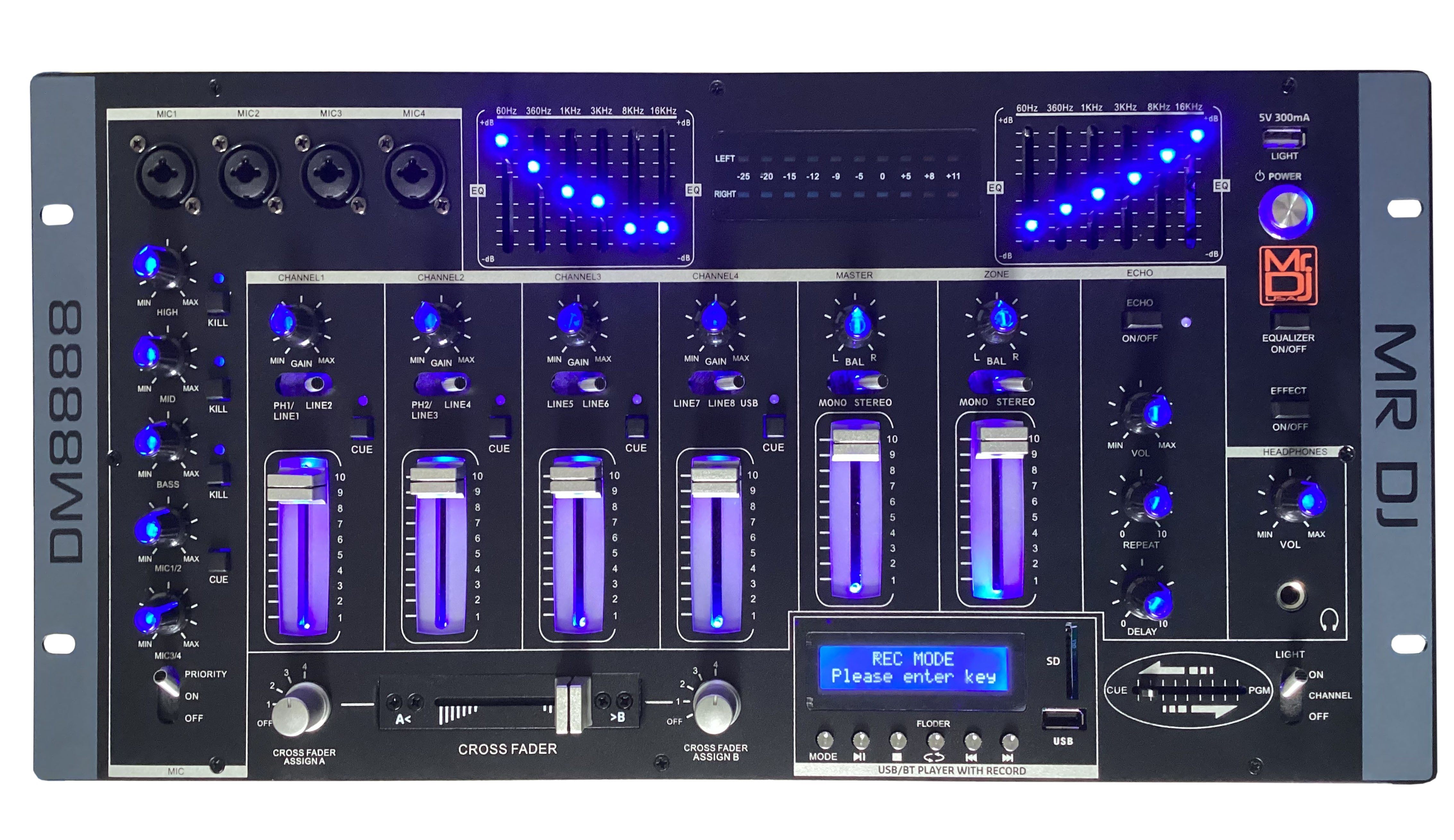 Dj Tech DJM303 Professional 2-channel Dj Mixer W/ Integrated Usb