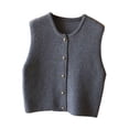 thumbnail image 3 of MERIGLARE Knit Vest Comfortable Breathable Clothes Retro Outdoor Trendy Cardigan Grey, 3 of 9