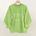 thumbnail image 6 of MELDVDIB Womens Thanksgiving Sweatshirt Funny Printed Fashion Casual Solid Color Oversized Hoodless Sweatshirt Fall Winter Long Sleeve Loose Pullover Tops Green S, 6 of 7