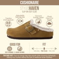 thumbnail image 5 of Cushionaire Haven Genuine Leather Clogs for Women – Faux Fur Lined Slip-On Womens Shoes with Cork Footbed and Adjustable Buckle, 5 of 20