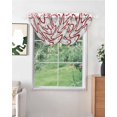thumbnail image 2 of Red Grey Geometric Sheer Waterfall Valance Curtains for Window, Abstract Modern Twisted Lines Art Rod Pocket Sheer Topper Swag Curtains for Living Room, Kitchen 38.5"W x 47.2"L, 2 Panels, 2 of 7