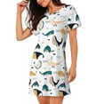 thumbnail image 2 of Balery Cute Whale Pattern Womens Short Sleeve Sleepshirt Scoopneck Cute Nightdress Comfy Nightgown Loungewear Dress, 2 of 6