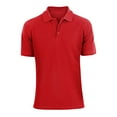 thumbnail image 2 of Men's Polo Golf Classic Sports Casual Cotton Short Sleeve Jersey Shirt Red - Large, 2 of 4
